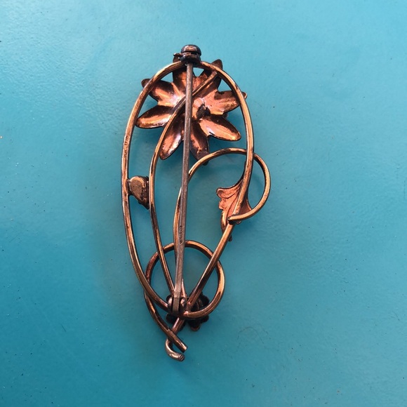 Antique Brooch Paste Stones White Co - Picture 5 of 8